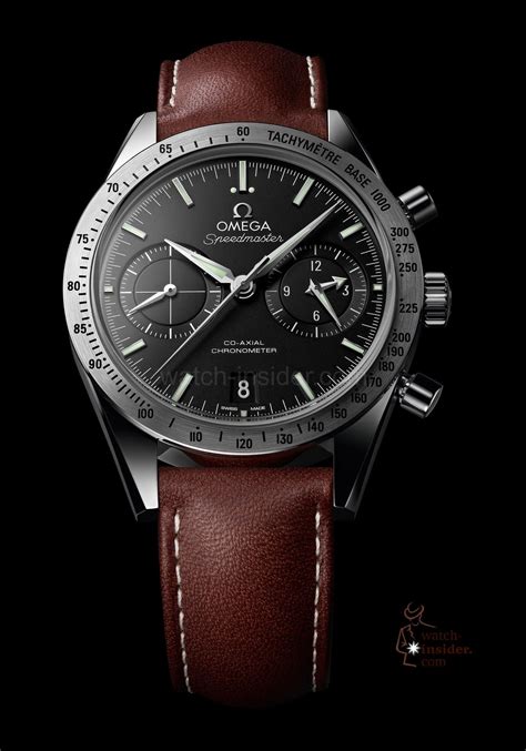 omega speedmaster 57 brown leather strap